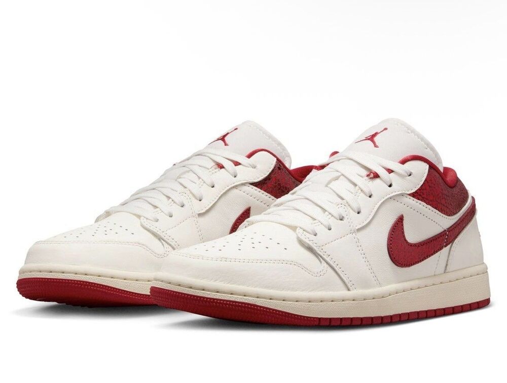 Nike Air Jordan 1 Low SE Red White Women’s Size 6.5 HJ0938-106 No Lid (066)